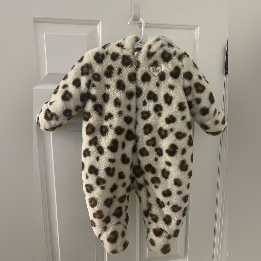 Juicy Couture Leopard Print Kids Hoodie - Brown and Cream